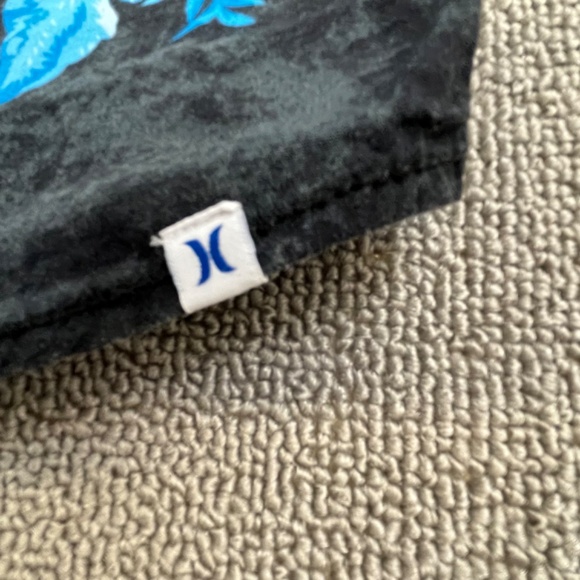 Hurley Shirt Adult Extra Large Black Button Up Blue Floral Casual Outdoor Men - Picture 8 of 12